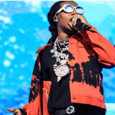 Takeoff Wearing A Red Ovadia And Sons Jacket Gucci Belt And Saint Laurent Polo Shirt