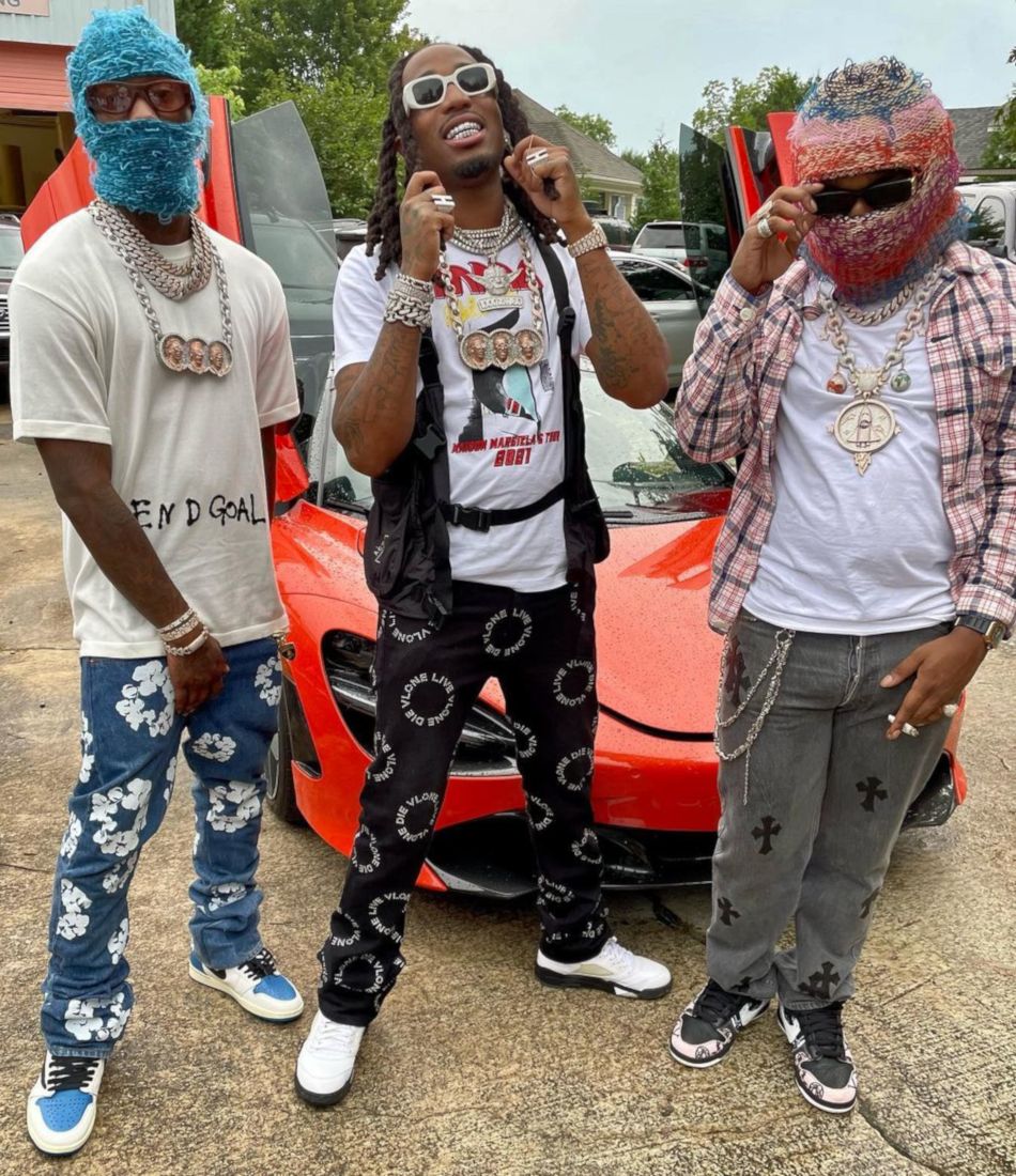 Takeoff Wearing Burberry Sunglasses With Chrome Hearts Jeans & Nike Dunks |  Incorporated Style