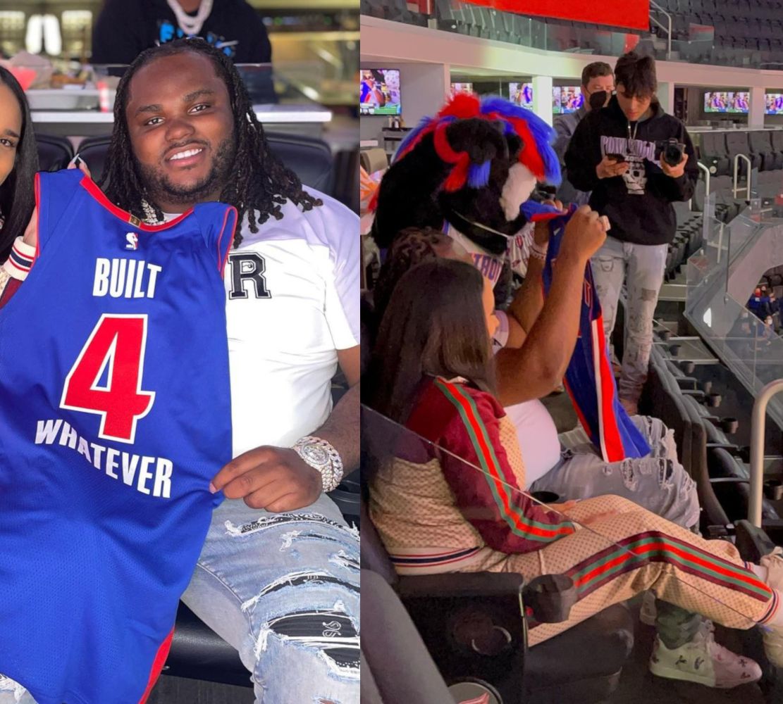 Tee Grizzley Wearing a Dior x Kenny Scharf, & Amiri Outfit