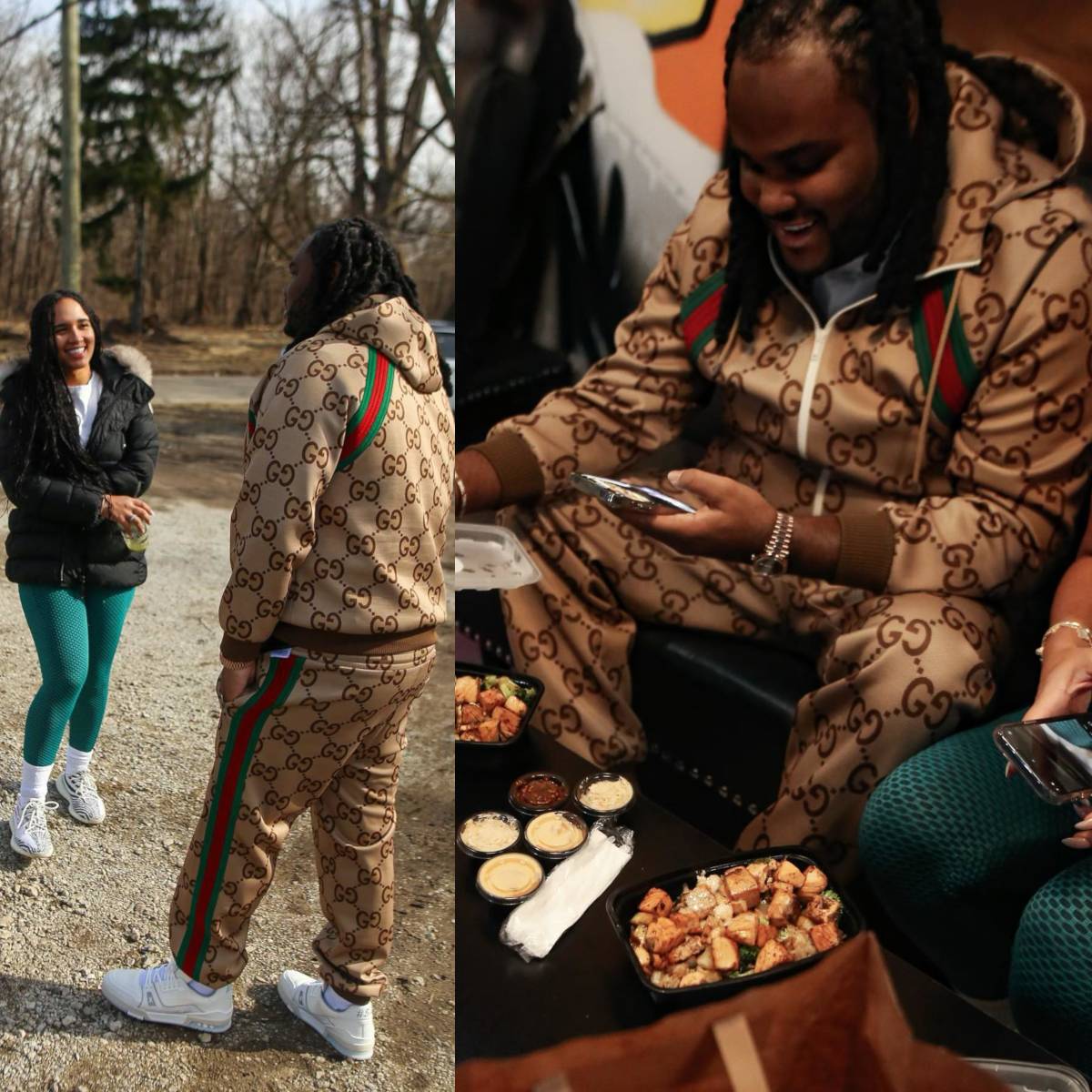 Tee Grizzley Relaxes With His Wife In a Gucci Tracksuit & Louis Vuitton  Sneakers
