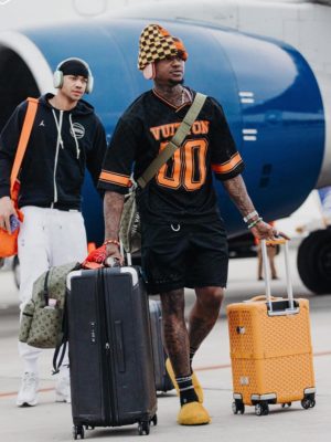 Terry Rozier Goyard Suitcase Louis Vuitton Backpack Beanie Jersey Marni Mules