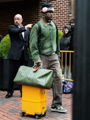 Terry Rozier We11done Green Jacket Louis Vuitton Bags Goyard Suitcase Bape Sneakers