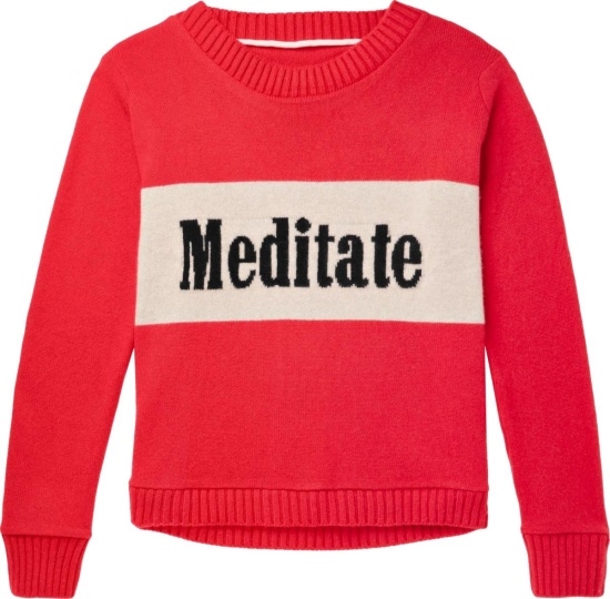 The Elder Statesman Red Meditate Stripe Sweater