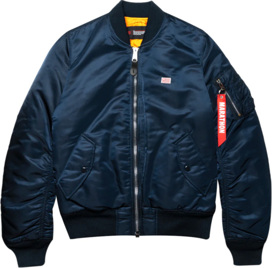 The Marathon Clothing Navy Crenshaw Bomber Jacket