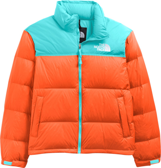 The North Face Orange And Turquoise 1996 Retro Nuptse Puffer Jacket