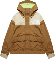 The North Face Utility Brown And Cream Colorblock Hooded Hi Tek Jacket
