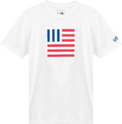 The North Face White American Flag Bar T Shirt
