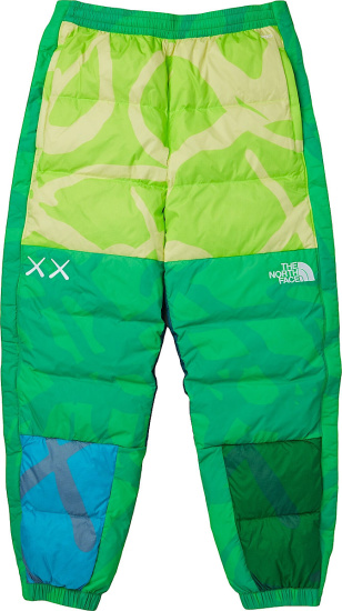 The North Face X Kaws Green Colorblock Padded Down Pants