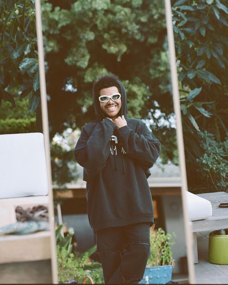 The Weeknd Wearing a Raf Simons Hoodie & Bottega Veneta Sunglasses