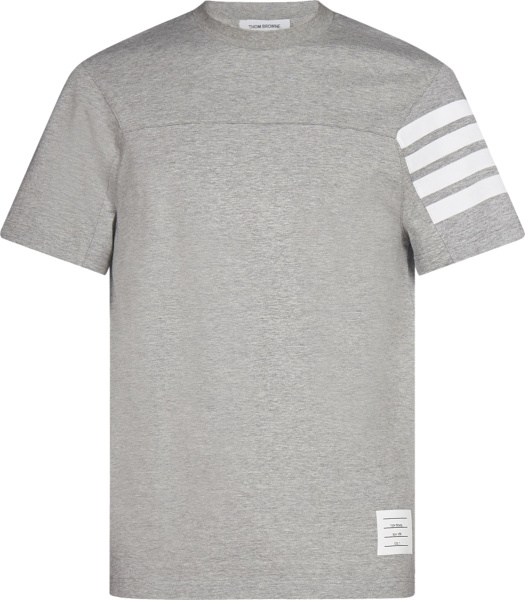 Thom Browne Grey 4 Bar Sleeve Logo T Shirt