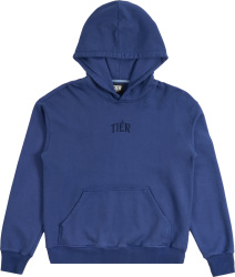 Tier Nyc Blue Logo Embroidered Hoodie