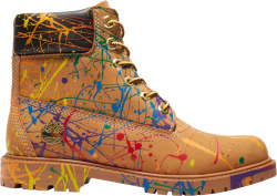 Timberland Beige Paint Splatter Boots