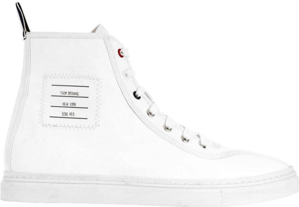 Tom Browne White High Top Paper Label Sneakers