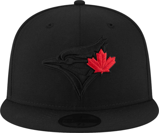 Toronto Blue Jays Black Hat With Red Maple Leaf