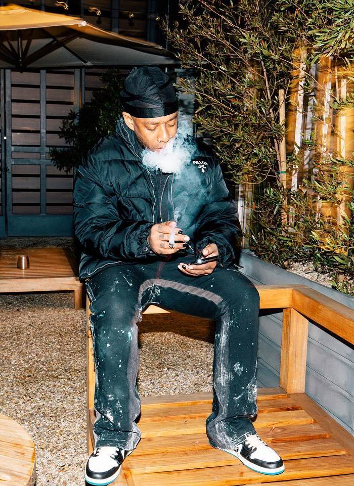 Ty Dolla Sign Relaxes In an All Black Prada & Gallery Dept. Outfit