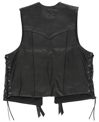 Tyga Black Leather Cowboy Vest