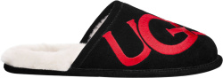 Ugg Black And Red Scuff Slippers