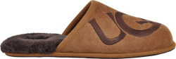 Ugg Brown Logo Embroidered Open Back Slippers