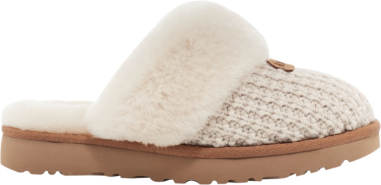 Ugg Cream Knit Shearling Slip On Cozy Sneakers 88276