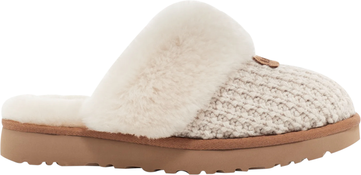 UGG White Knit Shearling 'Cozy' Slippers | INC STYLE