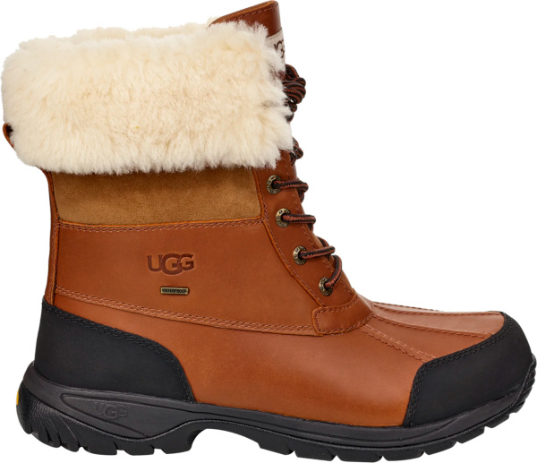 Ugg Light Brown Leather And Shearling Lined Butte Boots
