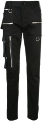Undercover Black Cargo Pants With Allover Rings And Zippers