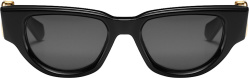 Black & Gold-VLOGO Cat-Eye Sunglasses