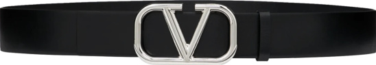 Valentino Black & Silver 'VLOGO' Belt | INC STYLE