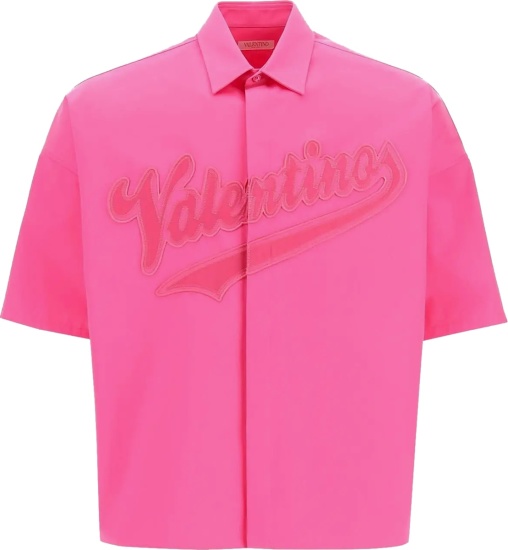 Valentino Hot Pink Logo Patch Shirt