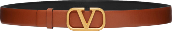 Valentino Light Saddle Brown And Gold Vlogo Buckle Belt Yt0q90ecu Hg5