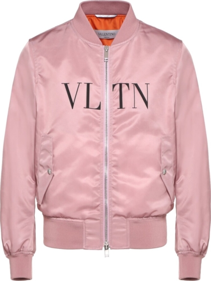 Valentino Pink Satin Bomber Jacket