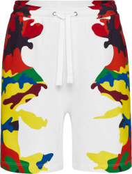 Valentino White And Multicolor Camouflage Camou7 Shorts