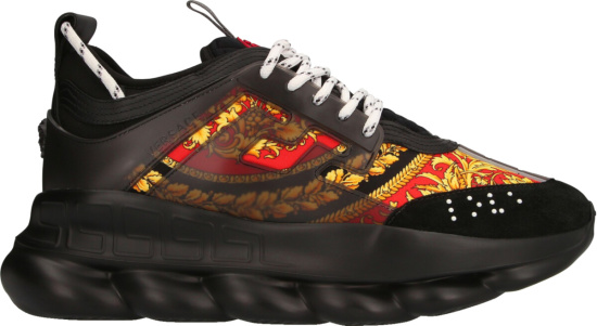 Versace Black & Red Print 'Chain Reaction' Sneakers | Incorporated Style