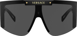Black 'Medusa Icon' Shield Sunglasses (VE4393)