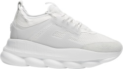 Versace All White Chunky Chain Reaction Sneakers