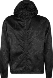 Versace Black Allover Medusa Head Print Hooded Windbreaker Jacket