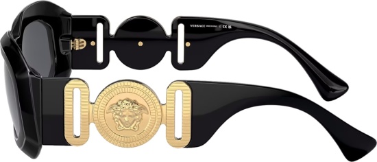 Versace Black Gold Medusa Maxi Sunglasses