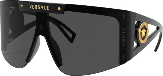 Versace Black Medusa Icon Shield Sunglasses
