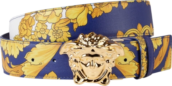 white and gold versace belt