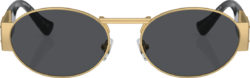Versace Gold And Black Oval Metal Sunglasses