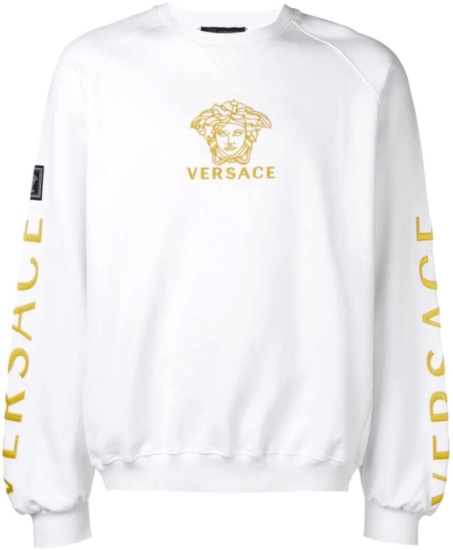 versace hoodie white and gold
