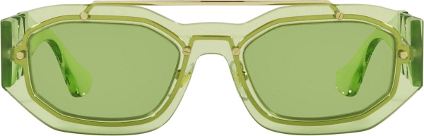 Versace Green Clear Medusa Biggie Sunglasses