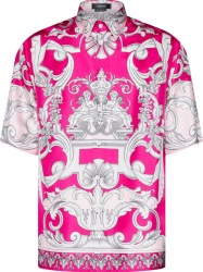 Versace Hot Pink And Silver Baroque Silk Shirt