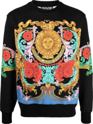 Versace Jeans Coutoure Black Sun Floral Garland Sweatshirt