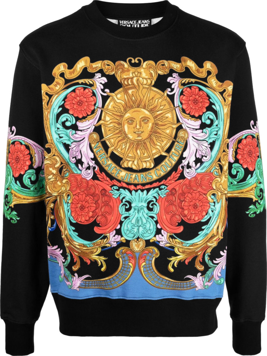 Versace Jeans Couture Black 'Sunflower Garland' Sweatshirt | INC STYLE