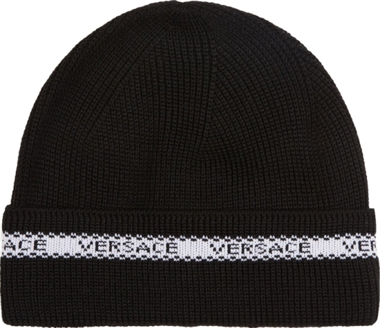 Versace Logo Stripe Black 'nostro' Beanie