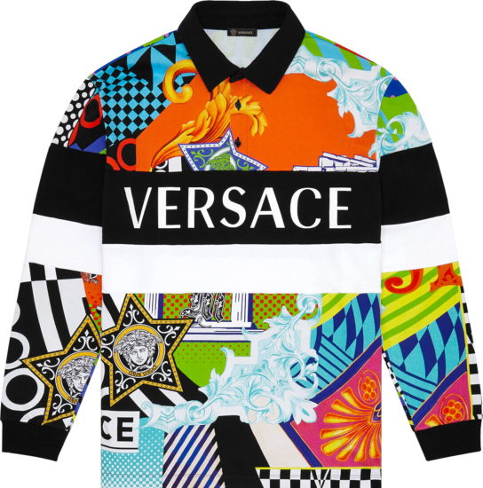 Versace Multicolor Pop Temple Print Polo Shirts