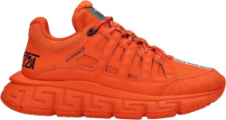 Versace Orange Tri Greca Sneakers