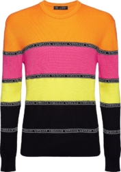 Versace Pink Orange Black Stripe Sweater