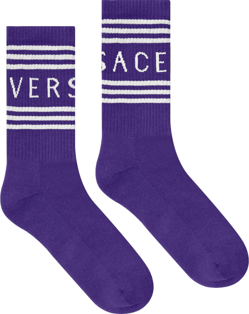 Versace Purple '90s Logo' Socks | INC STYLE